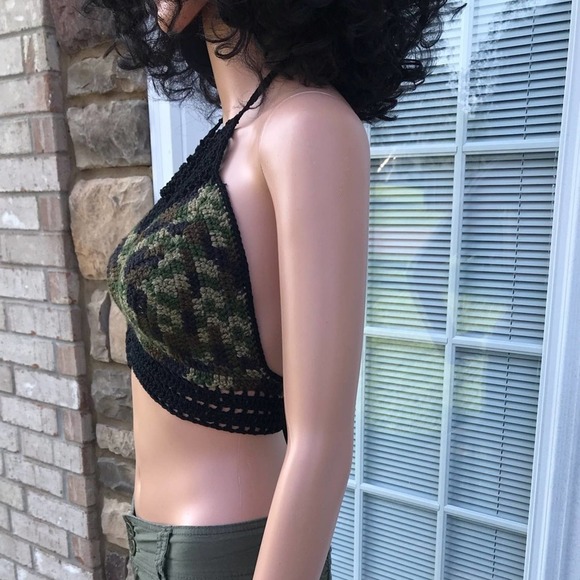 Crochet camouflage halter top - Picture 5 of 8